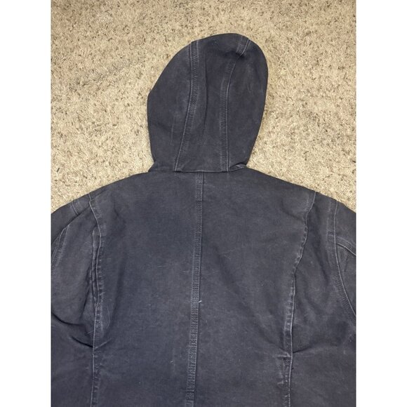 CARHARTT Washed Gray Duck Sherpa Lined Jacket Hoodie Outdoor Utility Workwear XL - Picture 4 of 15